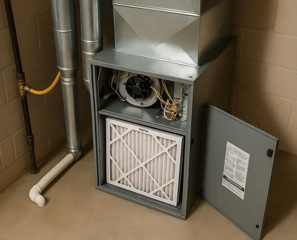 Upgraded Furnace installed in basement of house in springfield il