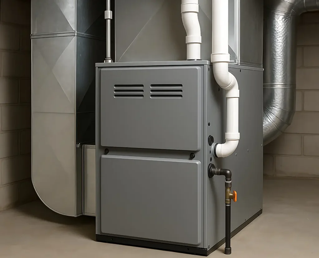new furnace unit system installed in house basement in Springfield IL
