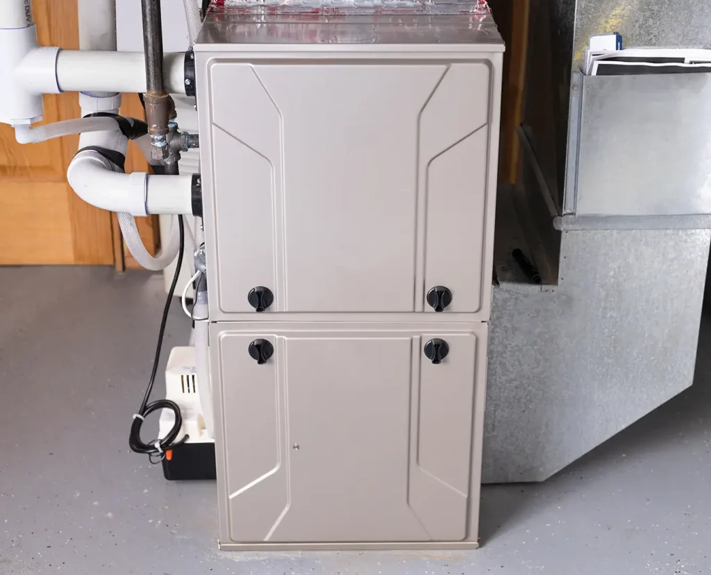 new furnace system installed in house basement in springfield il